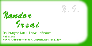 nandor irsai business card