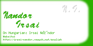 nandor irsai business card